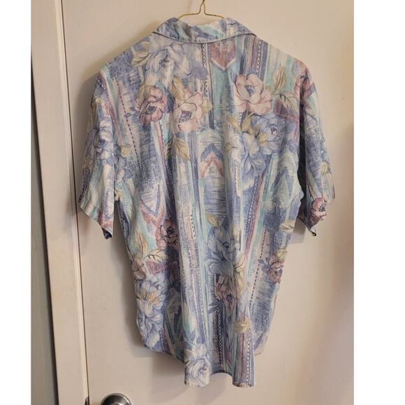 Vintage 80s Casey & Max Pastel Floral Blouse Sz Small Kitschy Grannycore Retro - Picture 10 of 10
